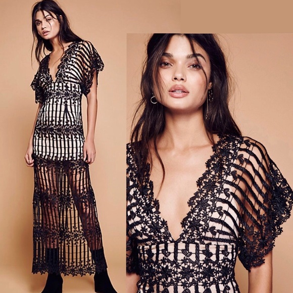 Free People Dresses & Skirts - ✖️SOLD✖️Free People Night Whispers Lace Maxi Dress